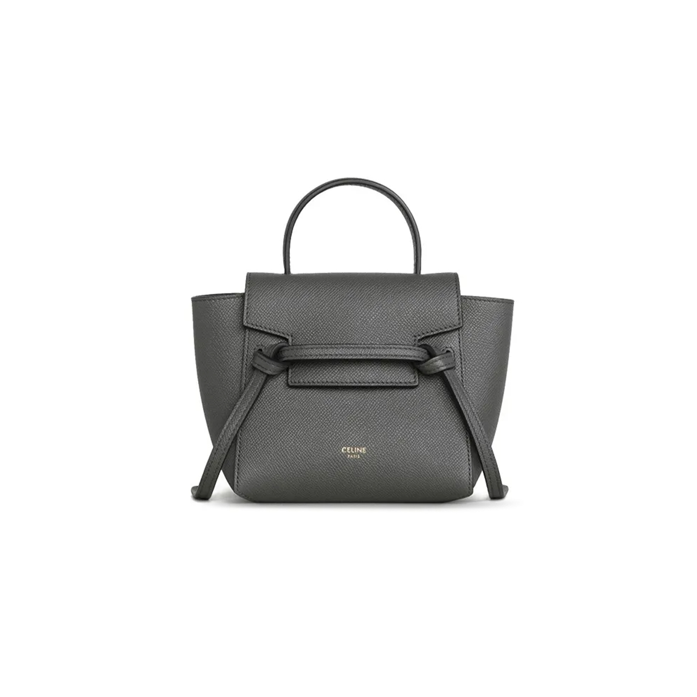 CELINE PICO BELT TOTE IN GRAINED COWHIDE LEATHER 194263ZVA.10DC (21*16*8cm)